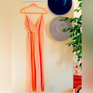 Lulus Call For Me Faux Wrap Chiffon Jumpsuit